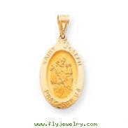 14K Gold Saint Joseph Medal Pendant