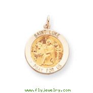 14K Gold Saint Luke Medal Pendant