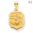 14K Gold Saint Michael Medal Badge Pendant