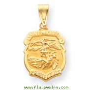 14K Gold Saint Michael Medal Badge Pendant