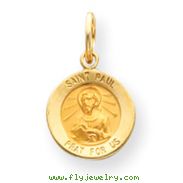 14K Gold Saint Paul Medal Charm