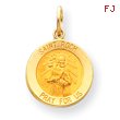 14K Gold Saint Roch Medal Charm
