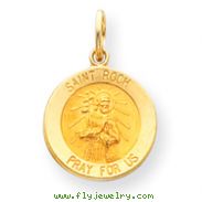 14K Gold Saint Roch Medal Charm