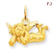 14K Gold Satin & Diamond-Cut Angel Charm