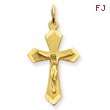 14K Gold Satin & Diamond-Cut Crucifix Charm