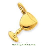 14K Gold Satin & Polished Chalice Pendant
