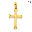 14K Gold Satin Cross Charm