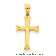 14K Gold Satin Cross Charm