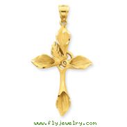 14K Gold Satin Passion Cross Pendant