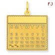 14K Gold Saturday The First Day Calendar Pendant