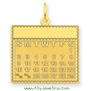 14K Gold Saturday The First Day Calendar Pendant