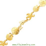 14K Gold Seashore Theme Bracelet