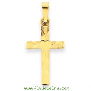 14K Gold Small Hollow Cross Charm