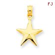 14K Gold Small Polished 3-D Star Charm