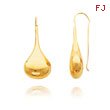 14K Gold Small Polished Abstract Wire Earrings