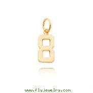 14K Gold Small Polished Number 8 Charm