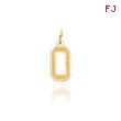 14K Gold Small Satin Number 0 Charm