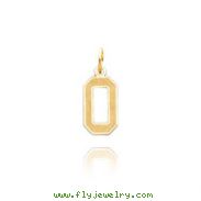 14K Gold Small Satin Number 0 Charm