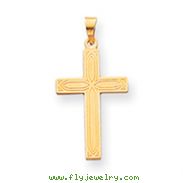 14k Gold Solid Cross Pendant