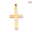 14k Gold Solid Cross Pendant