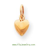 14K Gold Solid Polished 3-Dimensional Medium Heart Charm