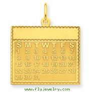 14K Gold Sunday The First Day Calendar Pendant