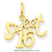 14K Gold Sweet 16 Charm