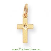 14K Gold Tiny Cross Charm