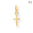 14K Gold Tiny Cross Charm