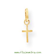 14K Gold Tiny Cross Charm