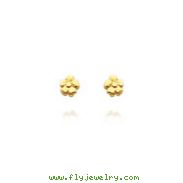 14K Gold Tiny Flower Post Earrings