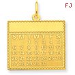 14K Gold Tuesday The First Day Calendar Pendant