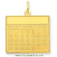 14K Gold Tuesday The First Day Calendar Pendant