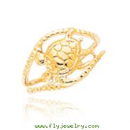 14K Gold Turtle Toe Ring