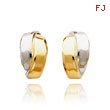 14K Gold Two-Tone Polished Post Earrings