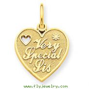 14K Gold Very Special Sister Charm