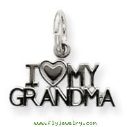 14K Gold White Gold I Love My Grandma Charm