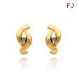 14k Gold With Rhodium Squiggle Post Earrings