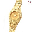 14K Gold Women's Nugget Style Champagne Dial Water Resistant Watch