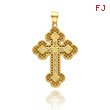 14K Greek Filigree Cross Pendant