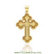 14K Greek Filigree Cross Pendant