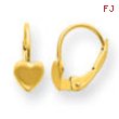14k Heart Leverback Earrings