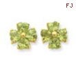 14k Heart Peridot Flower Post Earrings