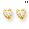 14k Heart w/CZ Post Earrings