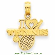 14k I Heart Tennis Pendant