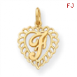 14k Initial F Charm