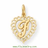 14k Initial F Charm