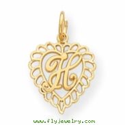 14k Initial H Charm