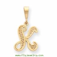 14k Initial K Charm