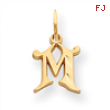 14k Initial M Charm